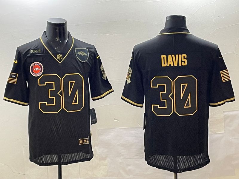 Men Denver Broncos #30 Davis Black Gold 2025 Nike Limited NFL Jersey style 2->denver broncos->NFL Jersey